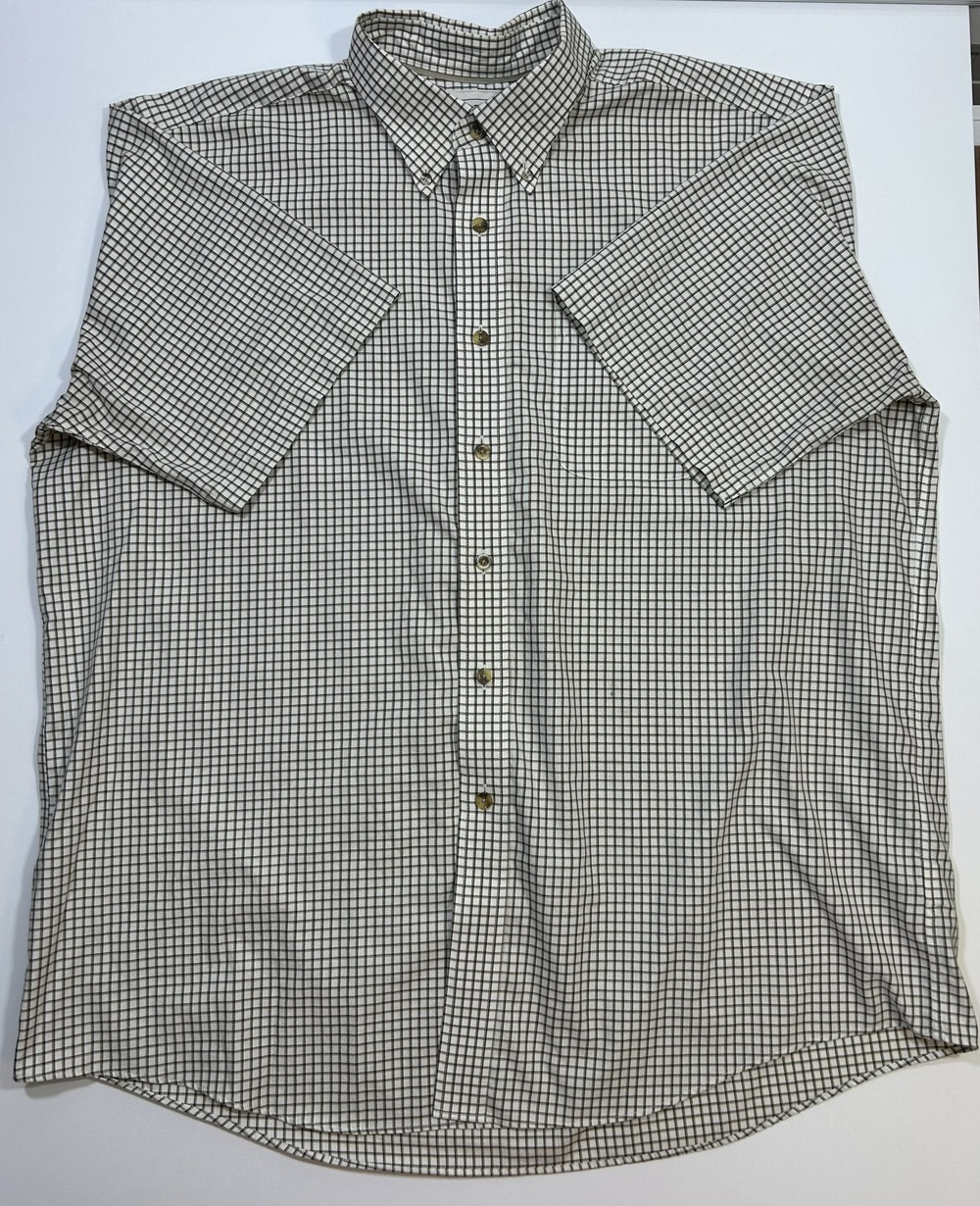 L.L. Bean Men’s Short Sleeve Checkered Shirt XL 100% Cotton